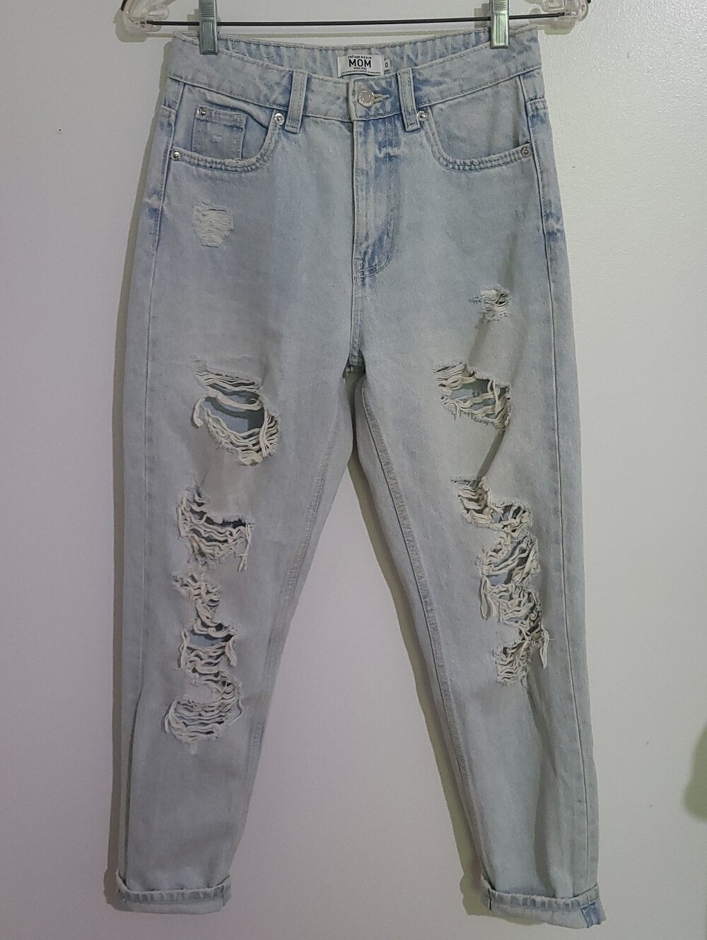 Refuge Denim Distressed High Rise Mom Jeans Size 0